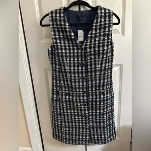 Tweed Button Shift Dress